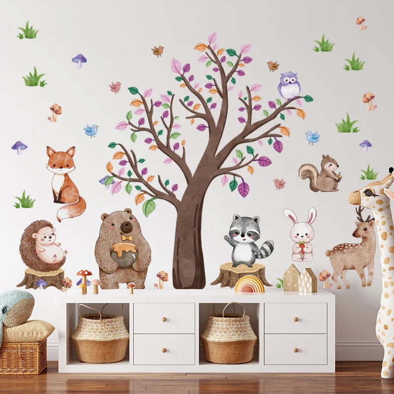 Safari Jungle Woodland Animals Wall Stickers