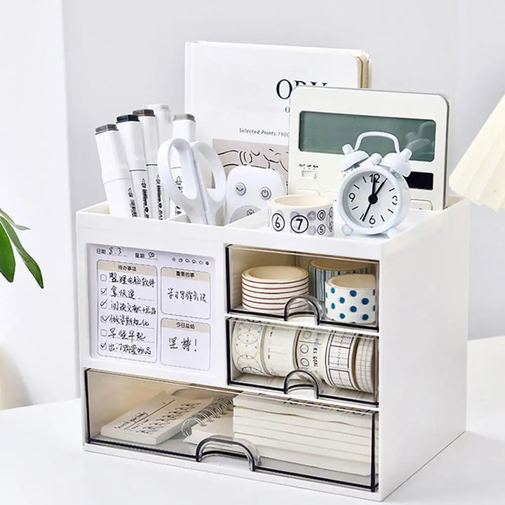 Desktop Organizer Drawer Box With Pen Holder