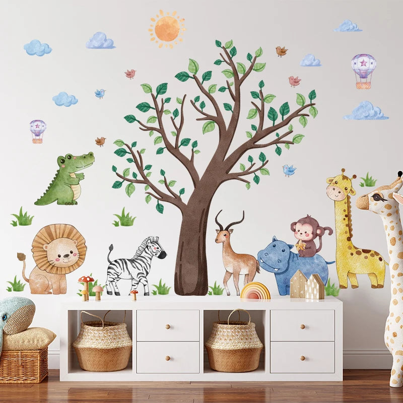 Safari Jungle Woodland Animals Wall Stickers