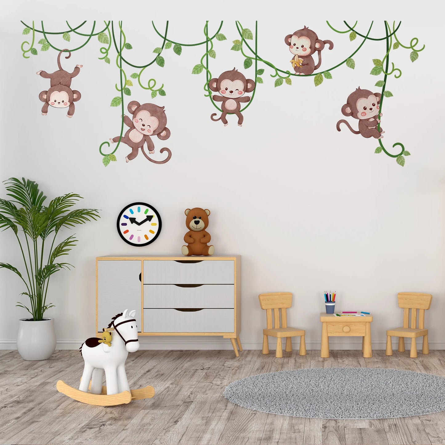 Safari Jungle Woodland Animals Wall Stickers