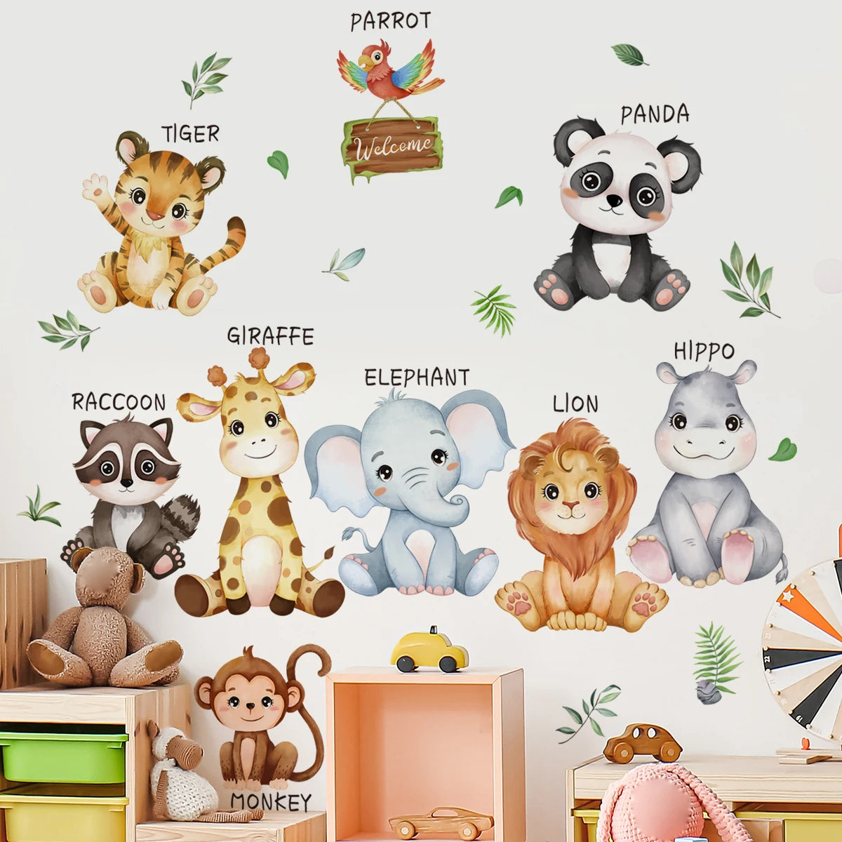 Safari Jungle Woodland Animals Wall Stickers