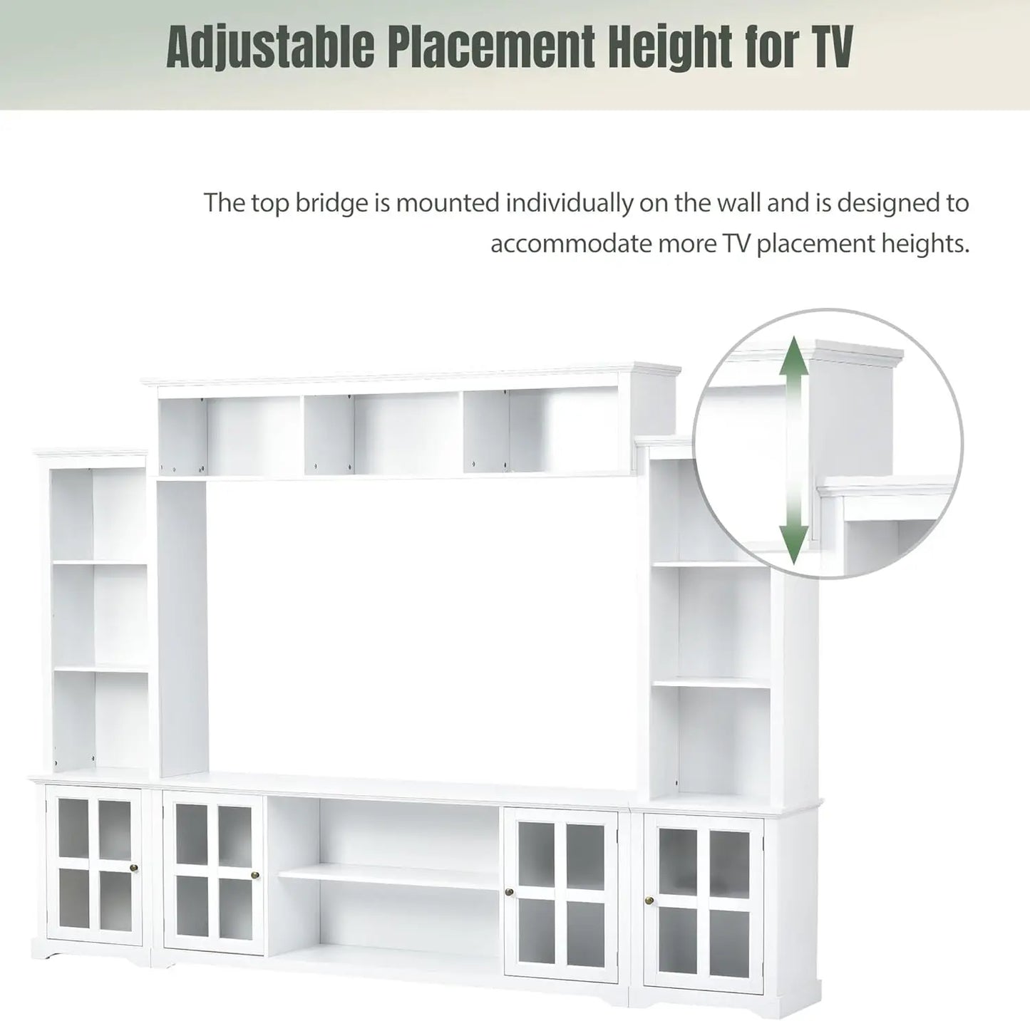 TV Stand with Tempered Glass Door