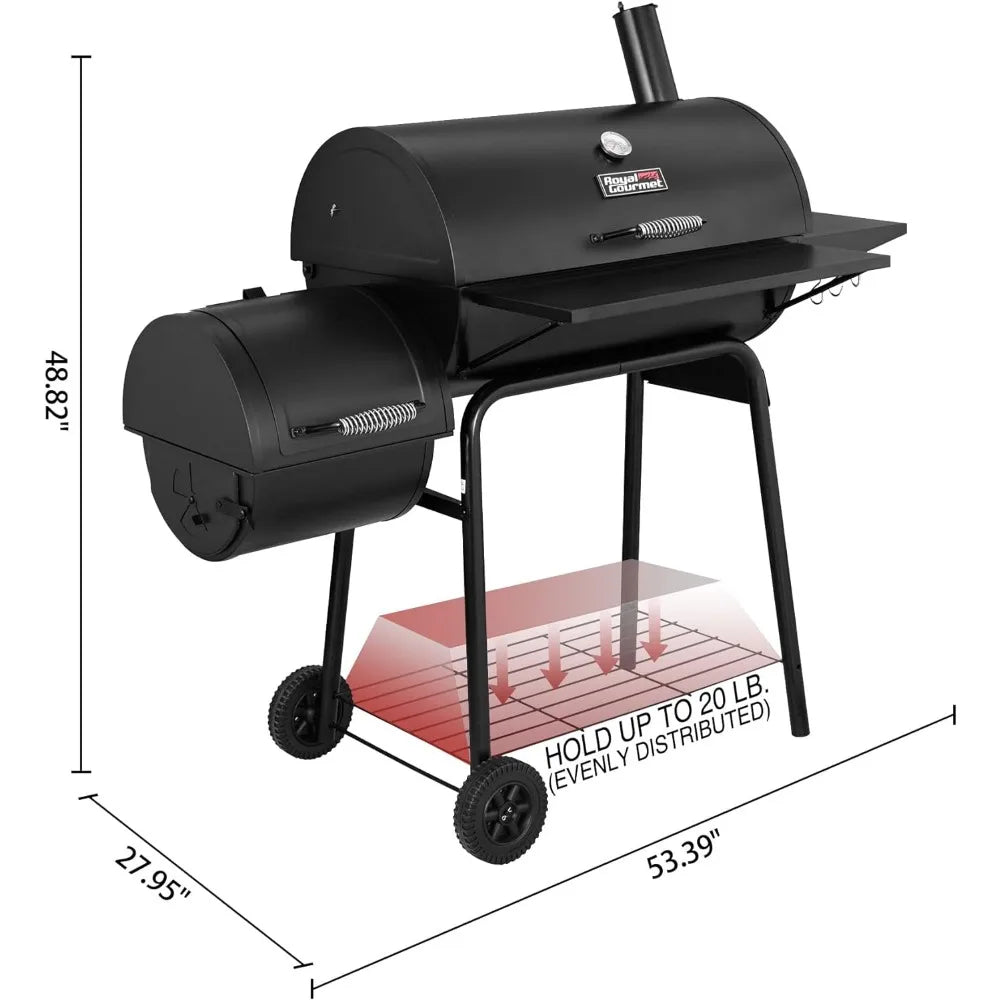 CC1830S 30" BBQ Charcoal Grill and Offset Smoker |